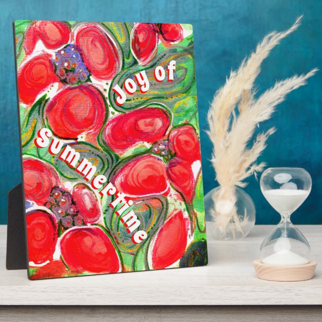 Placa Expositora Flores rojas: alegría de la fantasía del verano (Lado)
