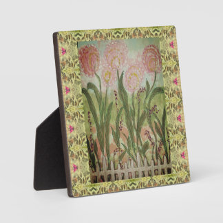 Placa Expositora Flores rosas cercadas