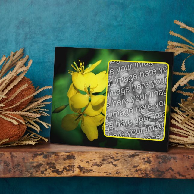 Placa Expositora Flores silvestres amarillas de bonito añaden su pr (Lado)