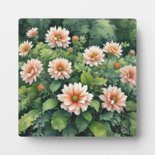 Placa Expositora Flores Verdor Elegante Acuarela