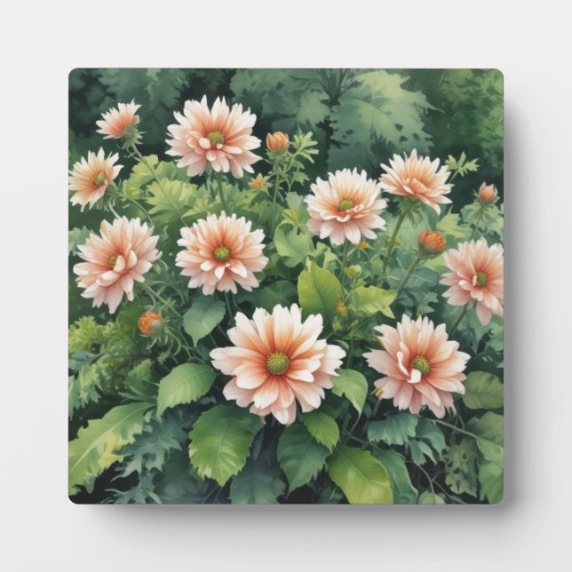 Placa Expositora Flores Verdor Elegante Acuarela (Frente)