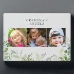 Placa Expositora Foliage de Eucalyptus 3 de los ángeles de la abuel<br><div class="desc">Marco Eucalyptus de color de agua. Los ángeles de la abuela. 3 Fotos. Personalizar con fotos.</div>