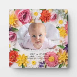 Placa Expositora Fondo de flores rosadas con acuarela personalizada