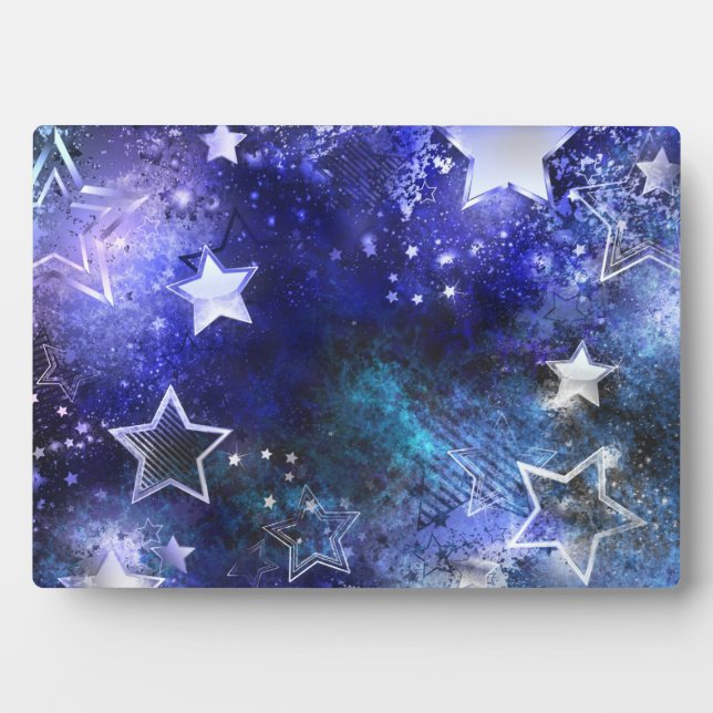 Placa Expositora Fondo espacial con estrellas (Frente)