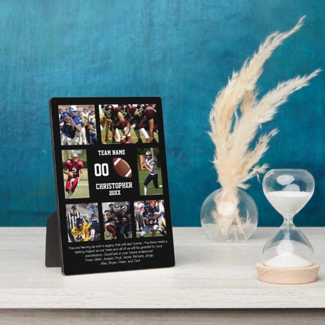 Placa Expositora Football 7 photo collage team name (Lado)