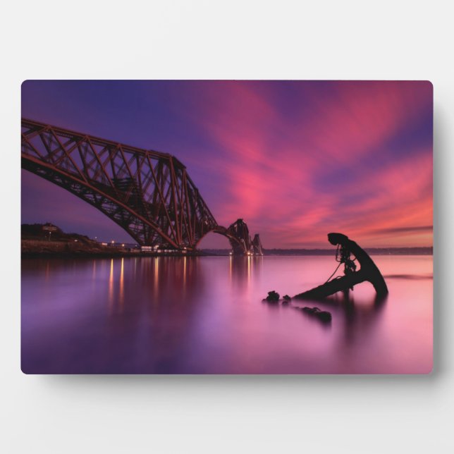 Placa Expositora Fort Rail Bridge At Sunset | Escocia (Frente)