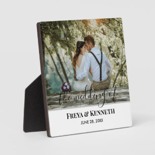 Placa Expositora Foto Boda personalizada con caligrafía moderna
