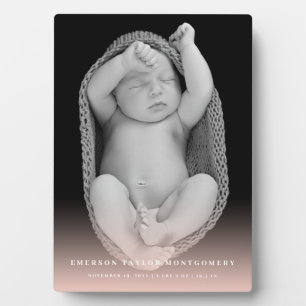 Placa Expositora Foto clásica de gradiente rosa Rubor simple para b