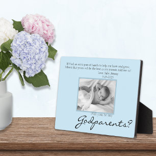 Placa Expositora Foto conmemorativa azul de la propuesta de Be My G