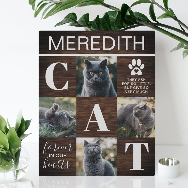 Placa Expositora Foto conmemorativa de gato de madera rústica (Subido por el creador)