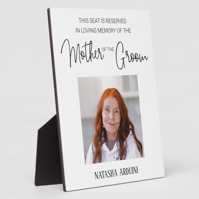 Placa Expositora Foto conmemorativa de la Madre de Groom, salva a u (Lado)