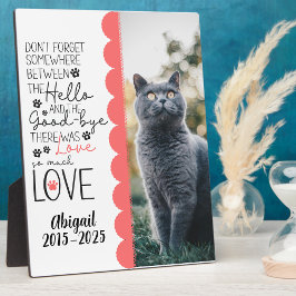 Placa Expositora Foto conmemorativa de la pérdida de una mascota qu