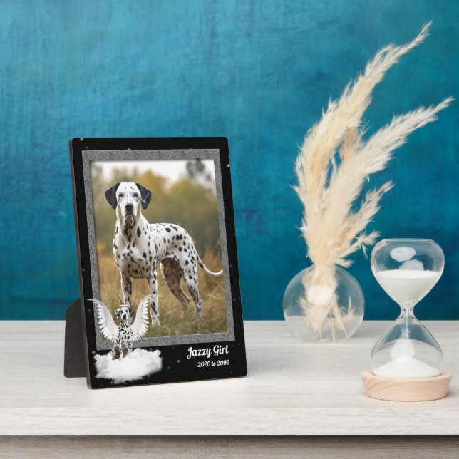 Placa Expositora Foto conmemorativa de mascota Dalmatian 5x7 (Lado)
