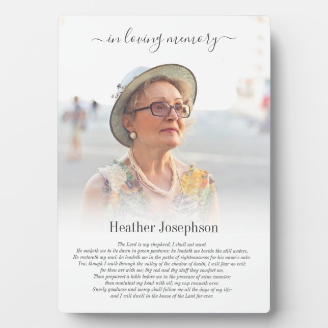 Placa Expositora Foto conmemorativa de salmo simple (Frente)