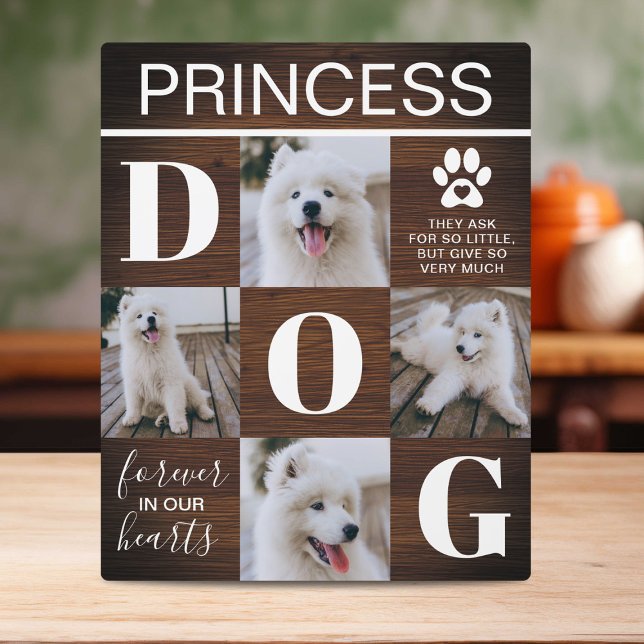 Placa Expositora Foto conmemorativa del perro de la madera rústica (Subido por el creador)