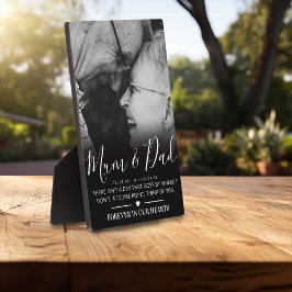 Placa Expositora Foto conmemorativa elegante | Mamá y papá