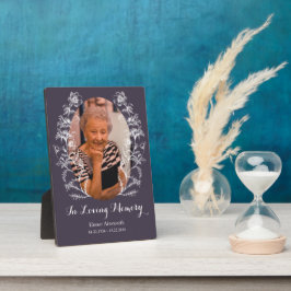 Placa Expositora Foto conmemorativa Flor de Ilustracion de época pu