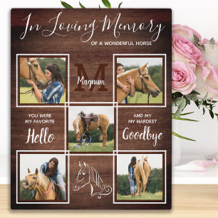 Placa Expositora Foto conmemorativa personalizada del caballo Masco