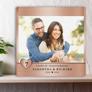 Placa Expositora Foto cuadrada de pareja para aniversario de bodas 