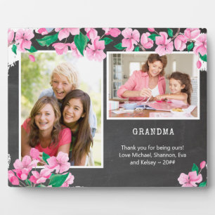 Placa Expositora Foto de Abuela Pizarra y Flor de Cerezo 2