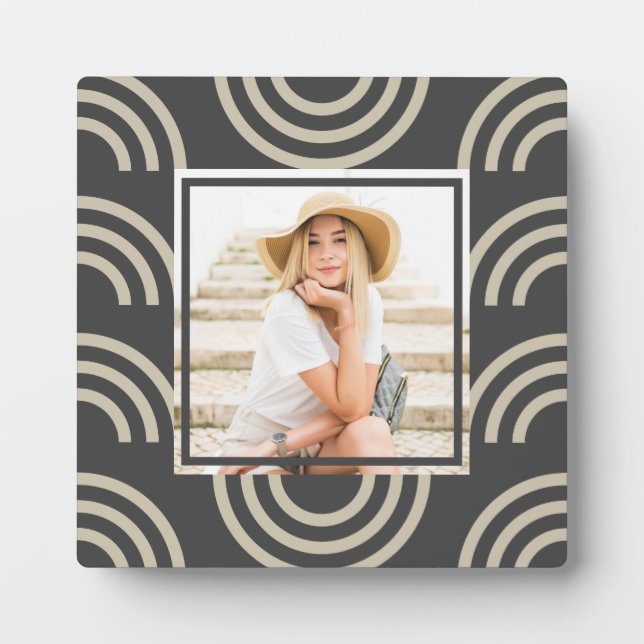 Placa Expositora Foto de arcoiris gris de moda (Frente)