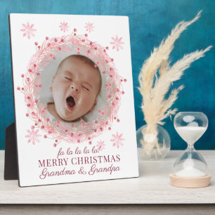 Placa Expositora Foto de bebé en Navidad para abuela y abuelo
