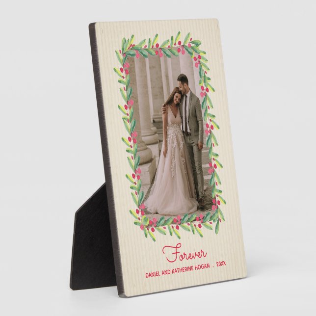 Placa Expositora Foto de Berries y Greenery con Easel (Lado)