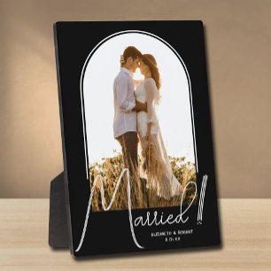 Placa Expositora Foto de boda Arco Elegante Negro