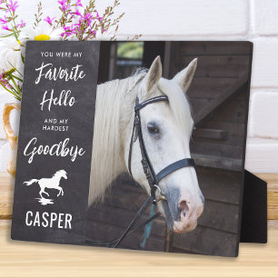 Placa Expositora Foto de Caballo - Cita de Hola Adiós - Memorial de