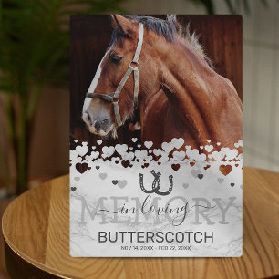 Placa Expositora Foto de caballo de compañía memorial personalizada