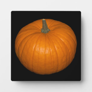 Placa Expositora Foto de calabaza en fondo negro