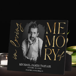 Placa Expositora Foto De Caligrafía Moderna En Memoria Amada Keepsa