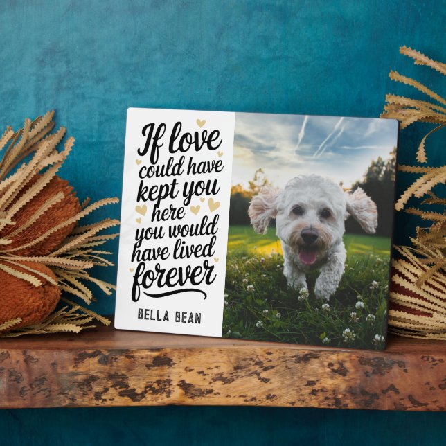 Placa Expositora Foto de cita conmemorativa de perro mascota (Lado)