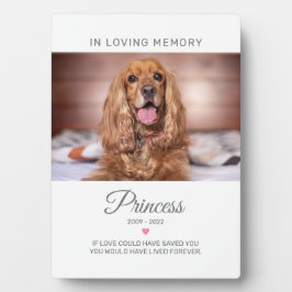 Placa Expositora Foto de cita de recuerdo de mascota