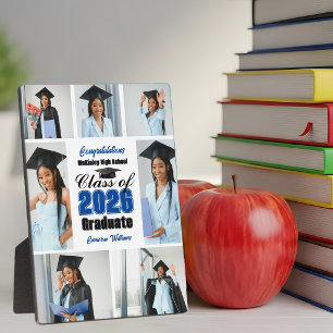 Placa Expositora Foto de colaje de graduación de la promoción azul 