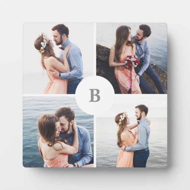 Placa Expositora Foto de colección de cuadrícula de monograma (Frente)