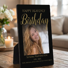 Placa Expositora Foto de Cumpleaños Celestial Feliz Memorial