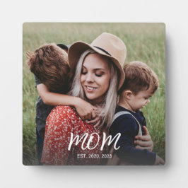 Placa Expositora Foto de escritura moderna de personalizado Mom