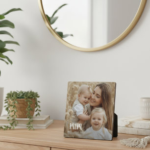 Placa Expositora Foto de escritura moderna de personalizado Mom
