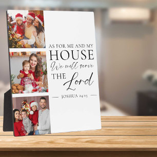 Placa Expositora Foto de familia cristiana Versículo de la Biblia J