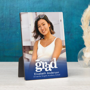 Placa Expositora Foto de graduación azul Tipografía negrita Minimal