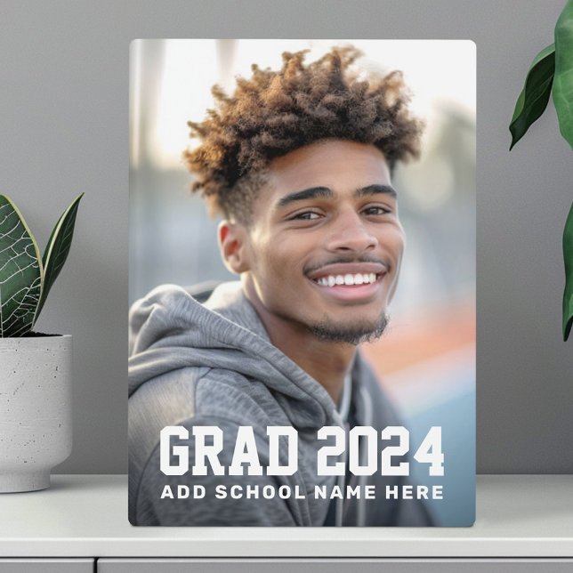 Placa Expositora Foto de graduación de grado o de nombre (Grad year school or name graduation photo plaque)