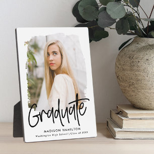 Placa Expositora Foto de graduación de guion negro preppy