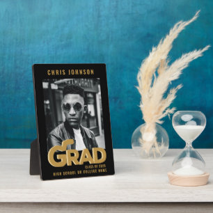 Placa Expositora Foto de graduación de tipografía negrita de oro mo