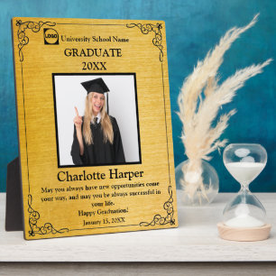 Placa Expositora Foto de graduación personalizada con nombre, escue