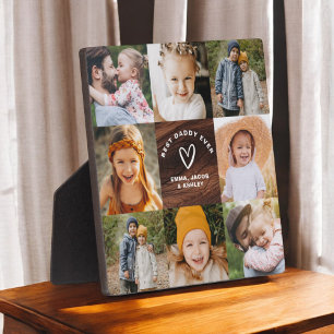 Placa Expositora Foto de Grano de Madera del Día del Padre Mejor Pa