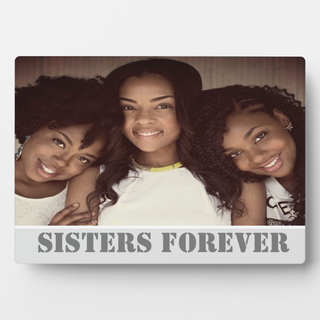 Placa Expositora Foto de hermanas para siempre Personalizado (Frente)