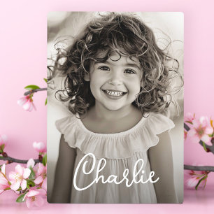 Placa Expositora Foto de la familia de niños nombre de escritura mo