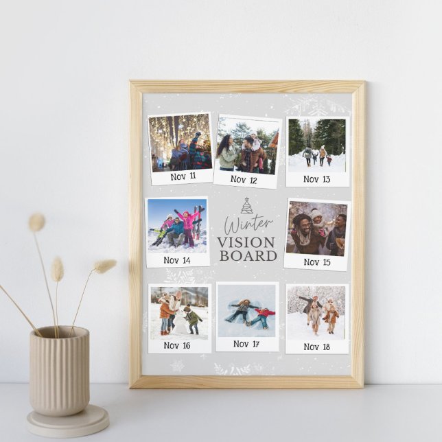 Placa Expositora Foto de la familia Winter Vision Board con fecha (order now)