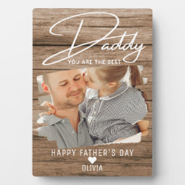 Placa Expositora Foto de Mejor Papi del Día del Padre de Madera Rús